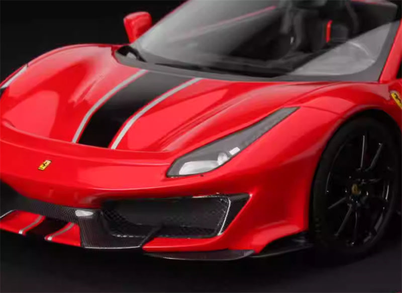 BBR MODELS Ferrari 488 Pista Spider Rosso Corsa 322 metal Standard Red Black Stripe Black Wheel Red Calipers Limited Edition 28PCS ONLY Leather base 1:18 Car Pre-built Model view8