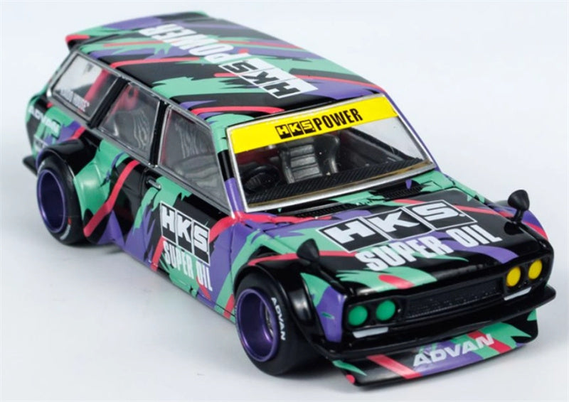 KaidoHouse x MiniGT Datsun Kaido 510 Wagon HKS V1 color box packaging 1:64 Car Pre-built Model view6
