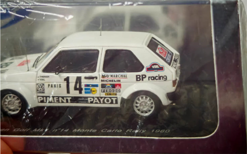 Spark Volkswagen VW Golf Mk1 n°14 Monte Carlo Rally 1980 1:43 Car Pre-built Model view3