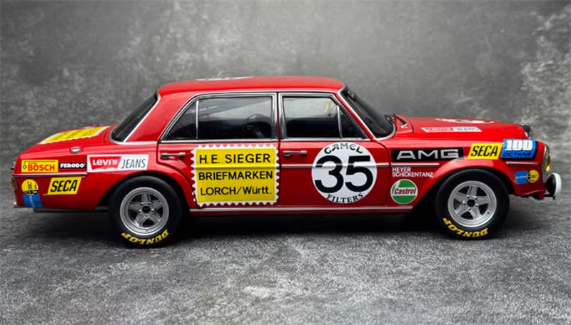 1:18 Mercedes Benz AMG 300SEL 6.8 24h Spa 1971 Porco Rosso  MINICHAMPS #35 DIECAST Car Model