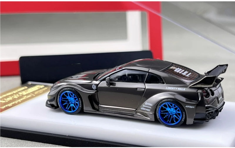 1:64 Nissan 35GT-RR   mymodelcollect Blue wheel electroplating brushed black Limited Edition 999PCS ONLY DIECAST Model