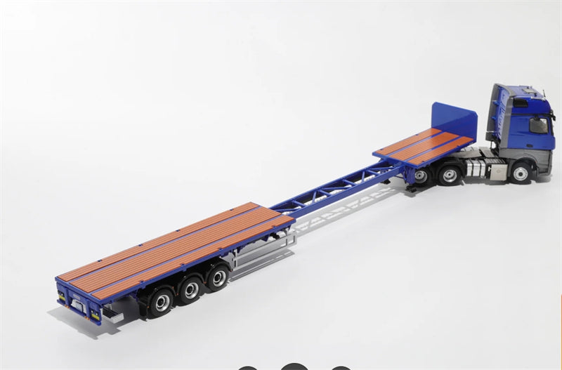 GCD Mercedes Benz Actros 3-Axle Gigaspace 6x2 Semi-trailer truck & scaleble Blue LHD 1:64 Truck Pre-built Model view6