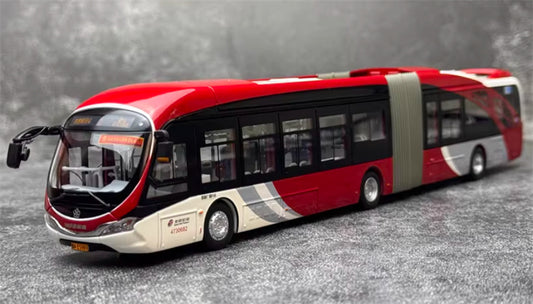 Beijing Public Transport Xiaohongyu 1 Road Yinlong articulated bus New Pioneer Edition 1:64 Bus Pre-built Model view1