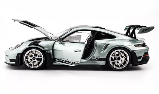 1:18 PORSCHE 911 (992) GT3 RS 2023 Silver Carbon Cover  MINICHAMPS  DIECAST Car Model