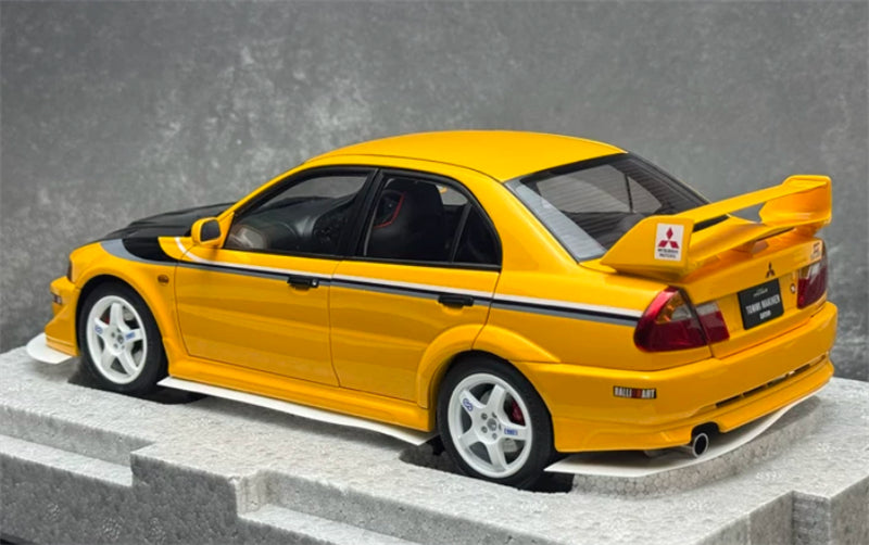 1:18 Mitsubishi Lancer Evolution VI (6.5) GSR T.M.E  Yellow Carbon Cover w/ Stripe MOTORHELIX Limited Edition 499PCS ONLY DIECAST Model