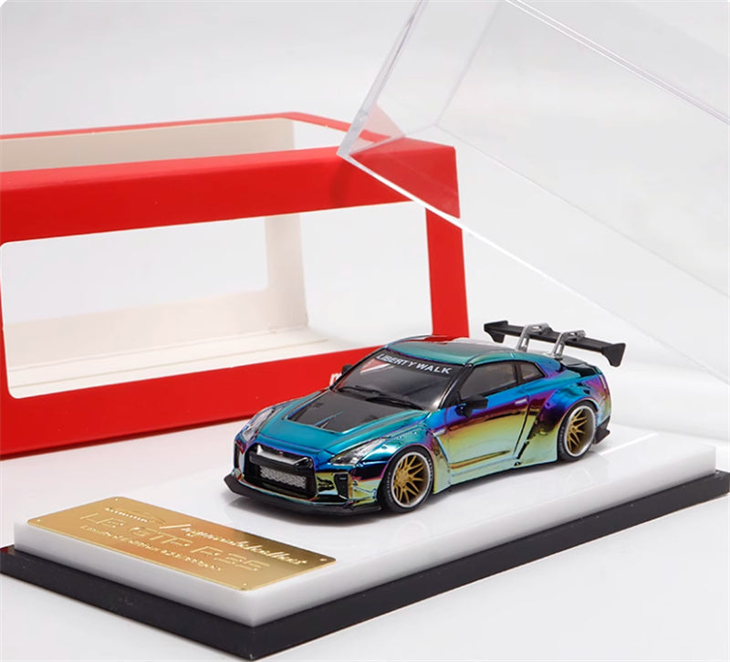 mymodelcollect Nissan GT-R R35 LBWK Limited Edition Electroplating dazzling color 1:64 Car Pre-built Model view6