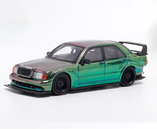1:64 Mercedes Benz 190E W201 EVO Electroplating Chrome DCM DIECAST Limited Edition 499pcs ONLY Model