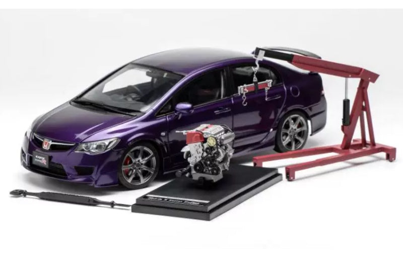 1:18 Honda Civic Type R FD2 Late Version MotorHelix Limited Edition 399PCS ONLY Premium Deep Violet Pearl Diecast Model view1