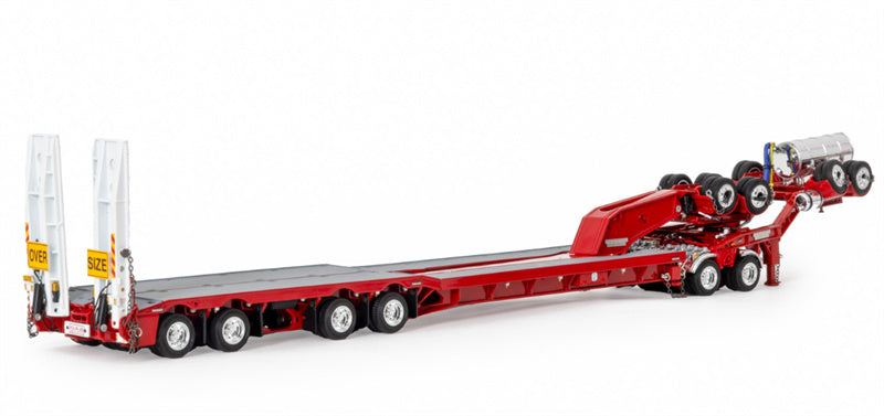 Drake  Rosso Red 4x8 Swingwing and 2x8 Dolly Trailer trailer 1:50 Truck Pre-built Model