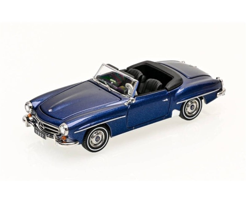 GFCC Mercedes Benz 190SL Convertible Luxury Classic Car Blue 1957 Soft top 1:64 car Pre-built Model view1