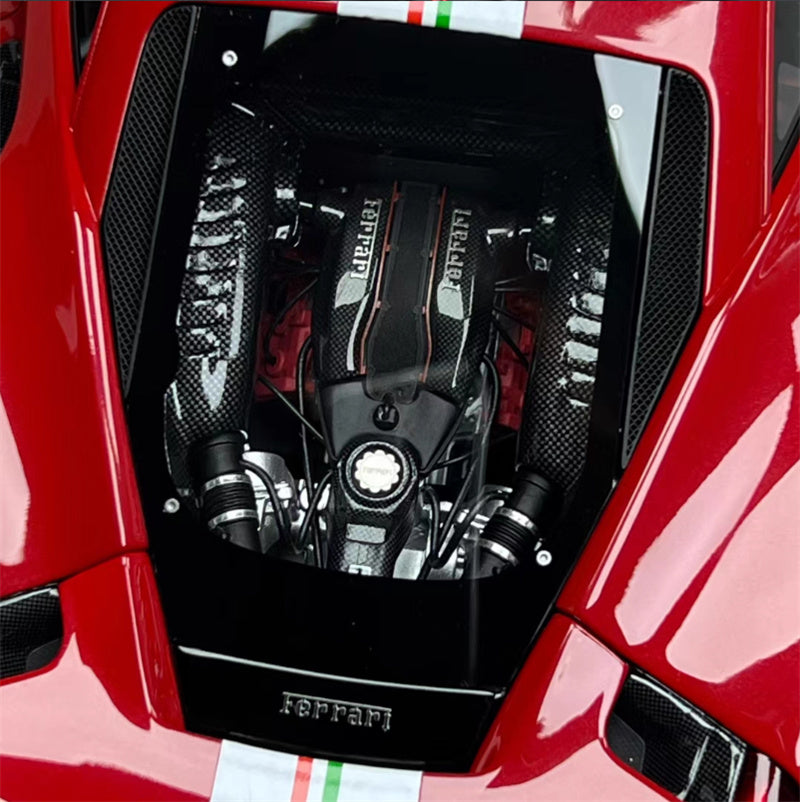 BBR MODELS Ferrari 488 pista Rosso Coraan322 met Leather base Limited Edition 28PCS ONLY 1:18 Car Pre-built Model view10
