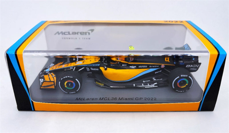Spark McLaren MCL36 Miami #4 GULF GP 2022 LANDO NORRIS 1:43 Car Pre-built Model view10