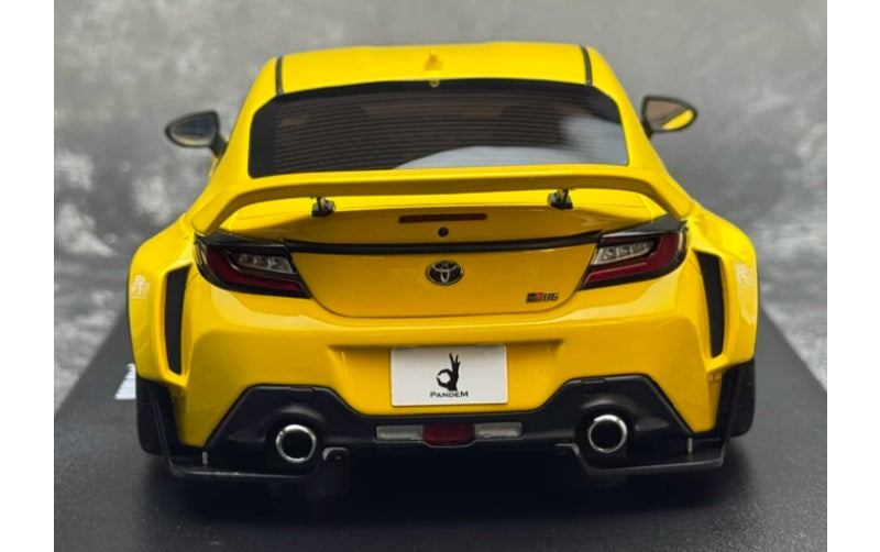 1:18 Toyota GR86 Yellow Rocket Bunny GT Spirit PANDEM Wide Body Resin Car Model