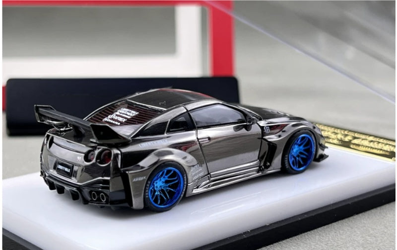 1:64 Nissan 35GT-RR   mymodelcollect Blue wheel electroplating brushed gray Limited Edition 999PCS ONLY DIECAST Model