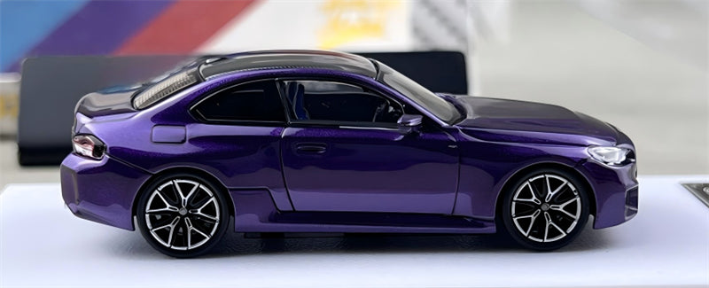 1:64 BMW M2 G87 Twilight Purple Howie Model DIECAST Civil Car Model