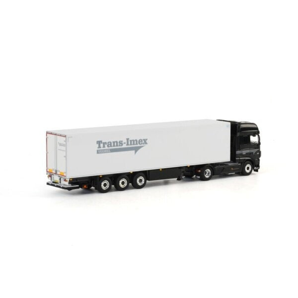 1:50 DAF TRANS-IMEX XF SPACE CAB 4X2 REEFER TRAILER 3 AXLE WSI DIECAST Model