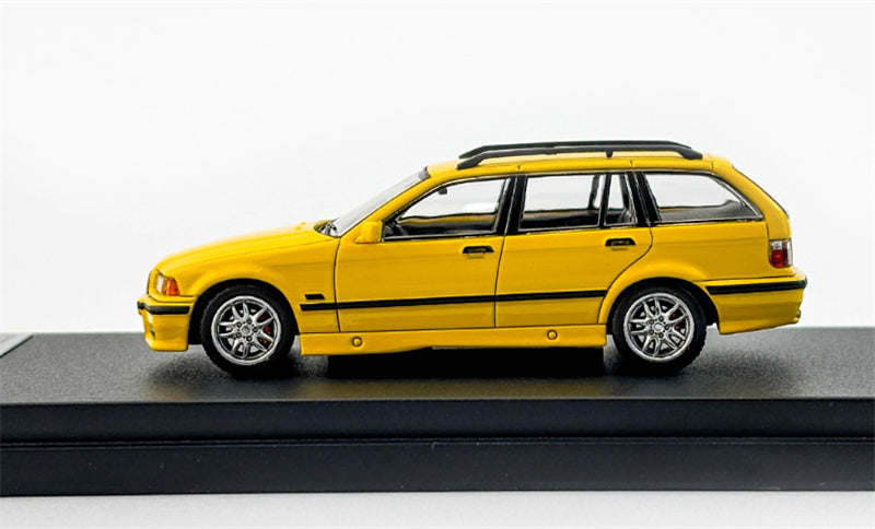 Mortal Third Generation BMW 3 Series E36 Four-Door Touring Yellow regular version Limited Edition 499PCS ONLY 1:64 Car Pre-built Model view3