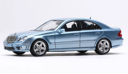 KING MODEL Classic Four-Eyed Mercedes-Benz E63 AMG W211 ice blue Limited Edition 599PCS ONLY 1:64 Car Pre-built Model view1