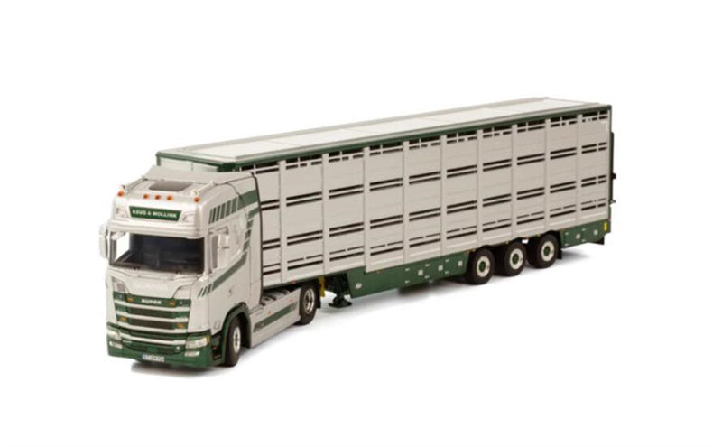WSI SCANIA S HIGHLINE CS20H 4X2 LIVE STOCK TRAILER - 3 AXLE KEUS & MOLLINK 1:50 Truck Pre-built Model