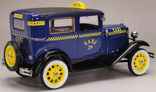 Sun Star 1931 Ford A Tudor TAXI dark blue 1:18 Car Pre-built Model view2