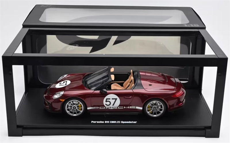 1:18 PORSCHE 911 (991.2) SPEEDSTER #57 HERITAGE EDITION 2019 CHERRY METALLIC  GT SPIRIT Limited Edition Resin Car Model