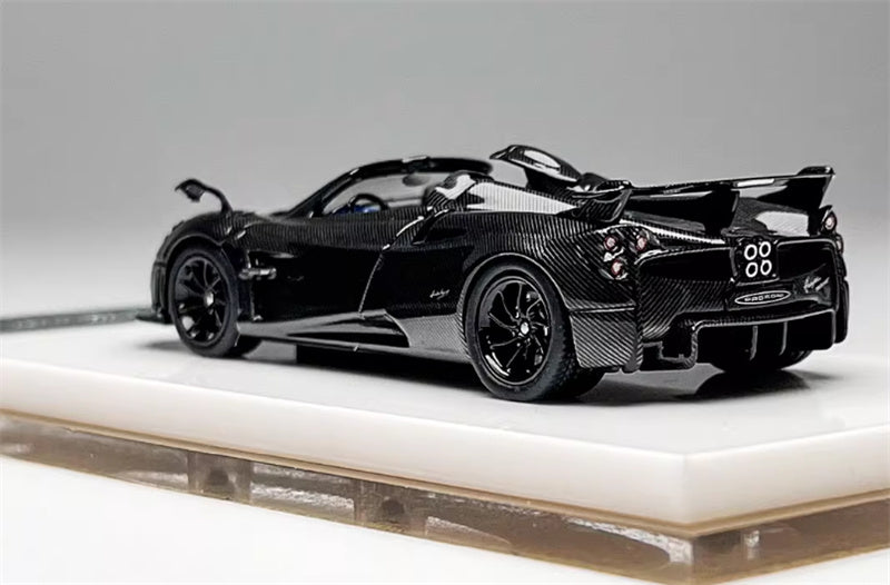 HH Model Pagani Huayra Tricolore Black Carbon Fiber - Convertible Edition Limited Edition 399PCS ONLY 1:64 Car Pre-built Model view2