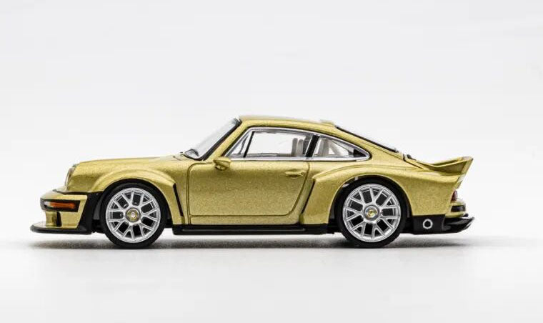 POPRACE 1:64 Porsche 964 Singer DLS Turbo modified Diecast Model Goldern