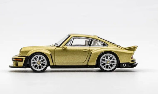 POPRACE 1:64 Porsche 964 Singer DLS Turbo modified Diecast Model Goldern