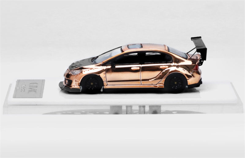 TimeMicro Honda Civic FD2 explosive redesign Rose Gold Regular Edition Limited Edition 999PCS ONLY 1:64 Car Pre-built Model view1