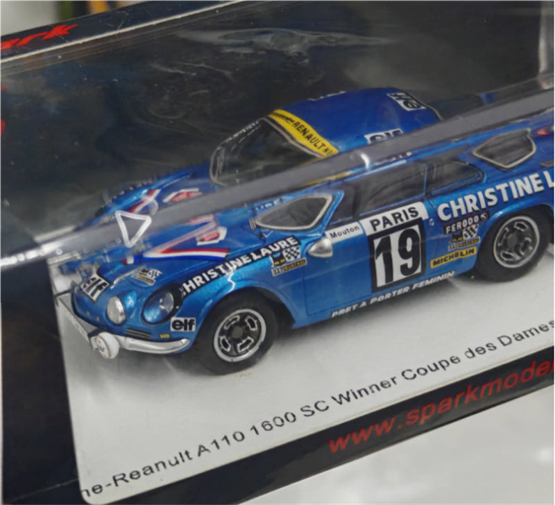 Spark Alpine Reanult A110 1600 SC Winner Coupe des Dames 11th Monte Carlo Rally 1976 1:43 Car Pre-built Model view6