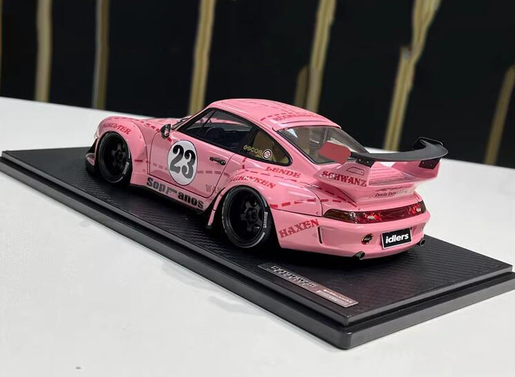 LGNITION MODEL Porsche 993 RWB Pink #23 Wide Body Modified Edition 1:18car Pre-a Model