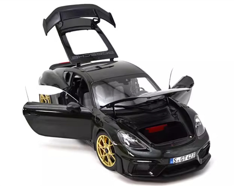 NOREV 2023 Porsche Cayman GT4 RS sports car Hard top dark green 1:18 Car Pre-built Model view3
