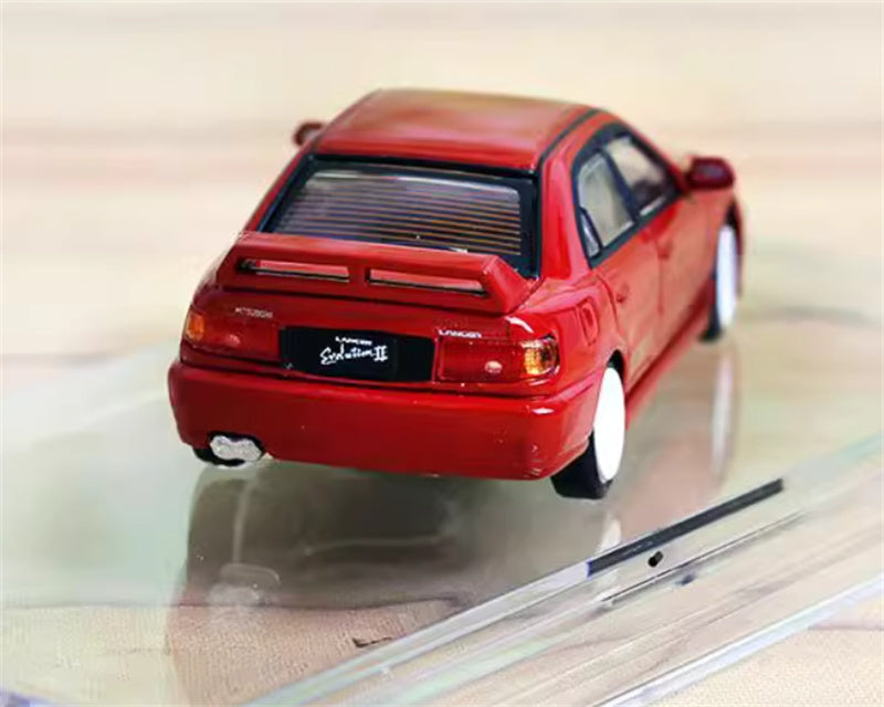 BM Creations MITSUBISHI LANCER EVO II LEFT HAND DRIVE Red 1:64 Car Pre-built Model