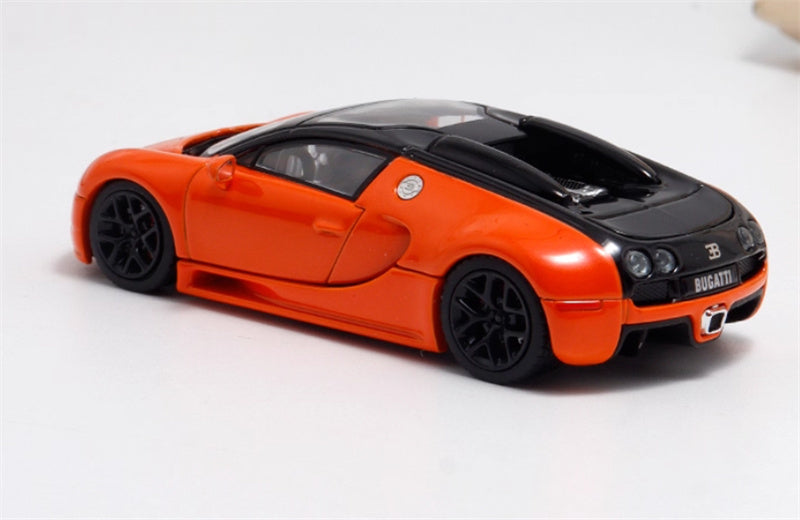Mortal Bugatti Veyron Metal Orange Black Double Splicing 1:64 Car Pre-built Model view2