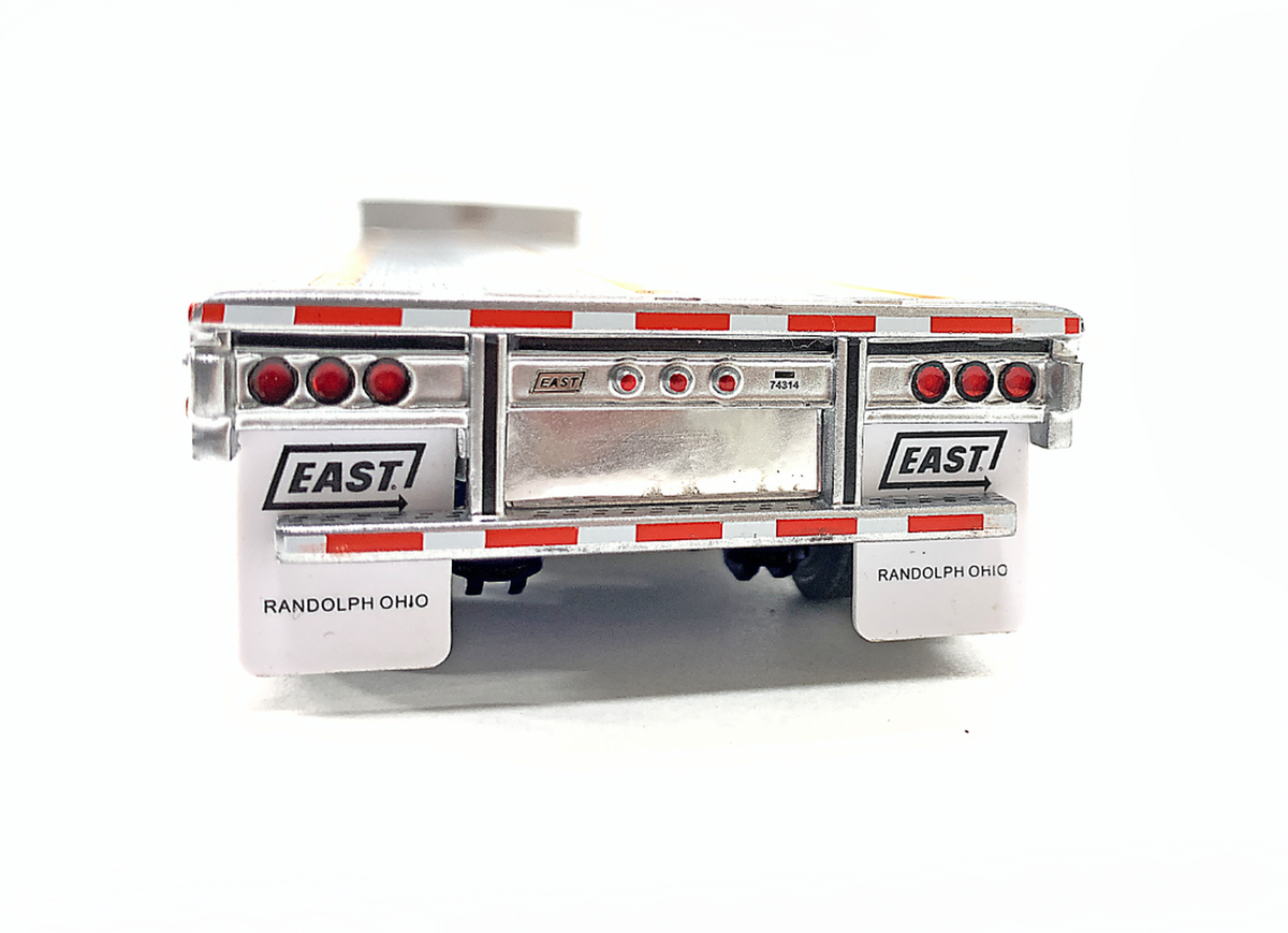 WB Weiss Brothers East Drop Deck Trailer blue with Accessories 1/50 Truck Pre-built Model