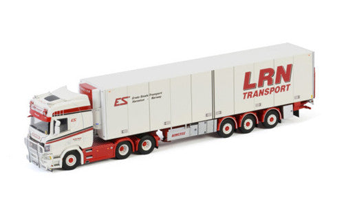 WSI SCANIA R HIGHLINE | CR20H 6X2 TAG AXLE REEFER TRAILER ERWIN SMALE 1:50 Truck Pre-built Model