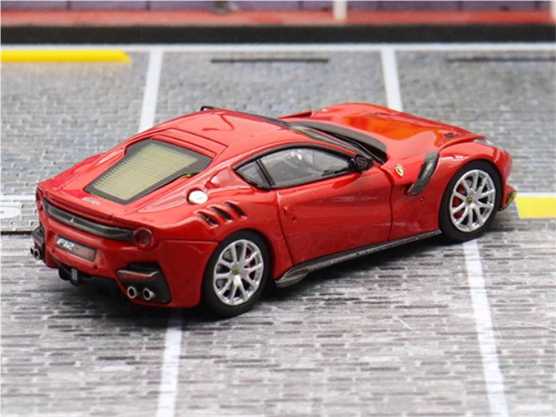 Stance Hunters Ferrari F12 TDF Supercar Limited Edition 799PCS ONLY Red - Silver Wheel 1:64 Car Pre-built Model view3