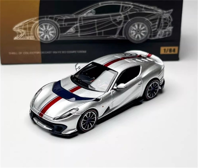 TOC Ferrari FE812C Coupe Sports SANU SILVER 1:64 Car Pre-built Model