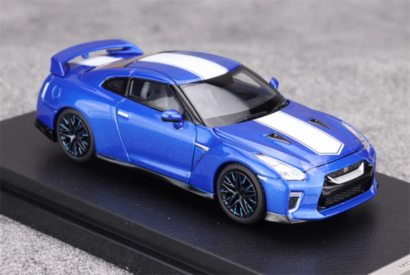MOTORHELIX Nissan GT-R R35 50th Anniversary Edition Blue Limited Edition 999PCS ONLY 1:64 Car Pre-built Model view5