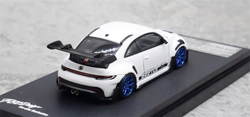 1:64 Porsche 911 992 GT3 white Beetle RS TimeMicro x PSC DESIGN Limited Edition DIECAST Civil Car Model