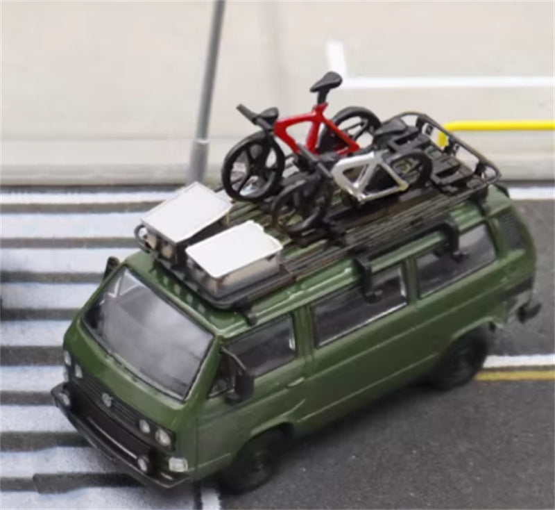 Master Volkswagen T3 Van Green with Accessories 1:64 Car Pre-built Airliner Model Display view4