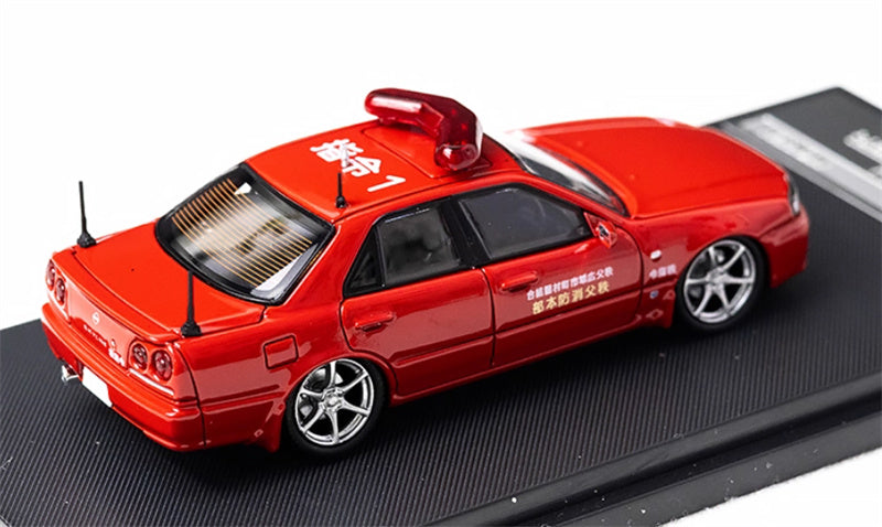 Mortal Nissan GTR ER34 SKYLINE URAS Modified Edition Fire truck red Limited Edition 699PCS ONLY 1:64 Car Pre-built Model view4