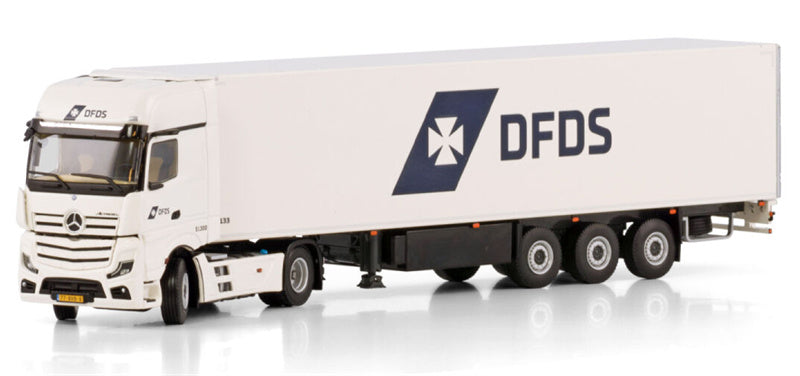 WSI ACTROS MP5 GIGA SPACE 4X2 REEFER TRAILER - 3 AXLE DFDS 1:50 Truck Pre-built Model