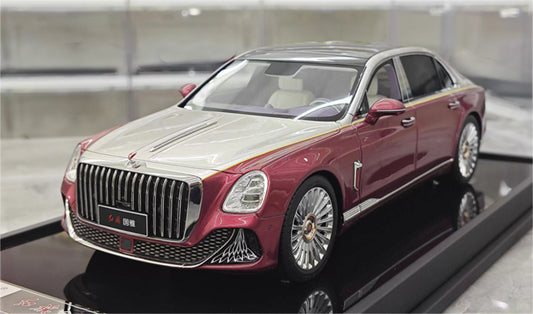 MOTORHELIX Hongqi Guoya Gentian Purple Akagold Double Color Limited Edition 199PCS ONLY 1:18 Car Pre-built Model view1