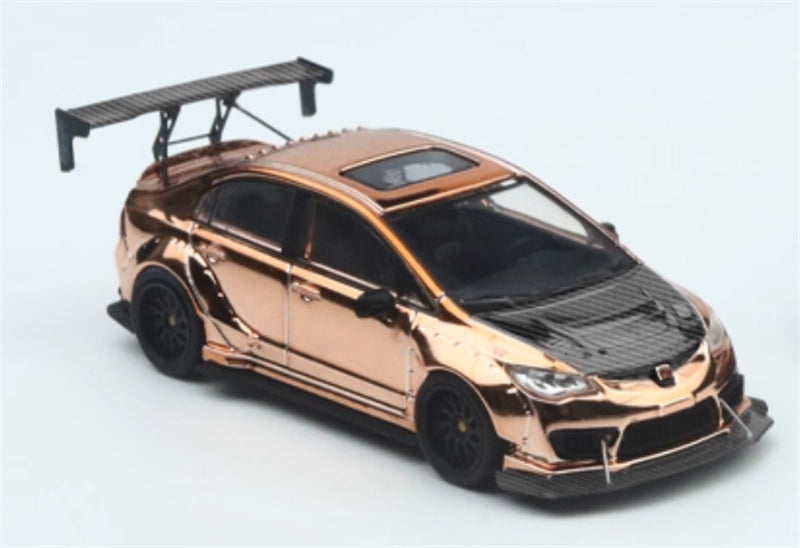 TimeMicro Honda Civic FD2 explosive redesign Rose Gold Regular Edition Limited Edition 999PCS ONLY 1:64 Car Pre-built Model view2