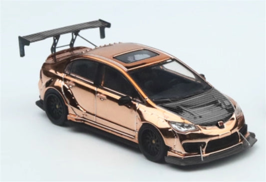 TimeMicro Honda Civic FD2 explosive redesign Rose Gold Regular Edition Limited Edition 999PCS ONLY 1:64 Car Pre-built Model view2