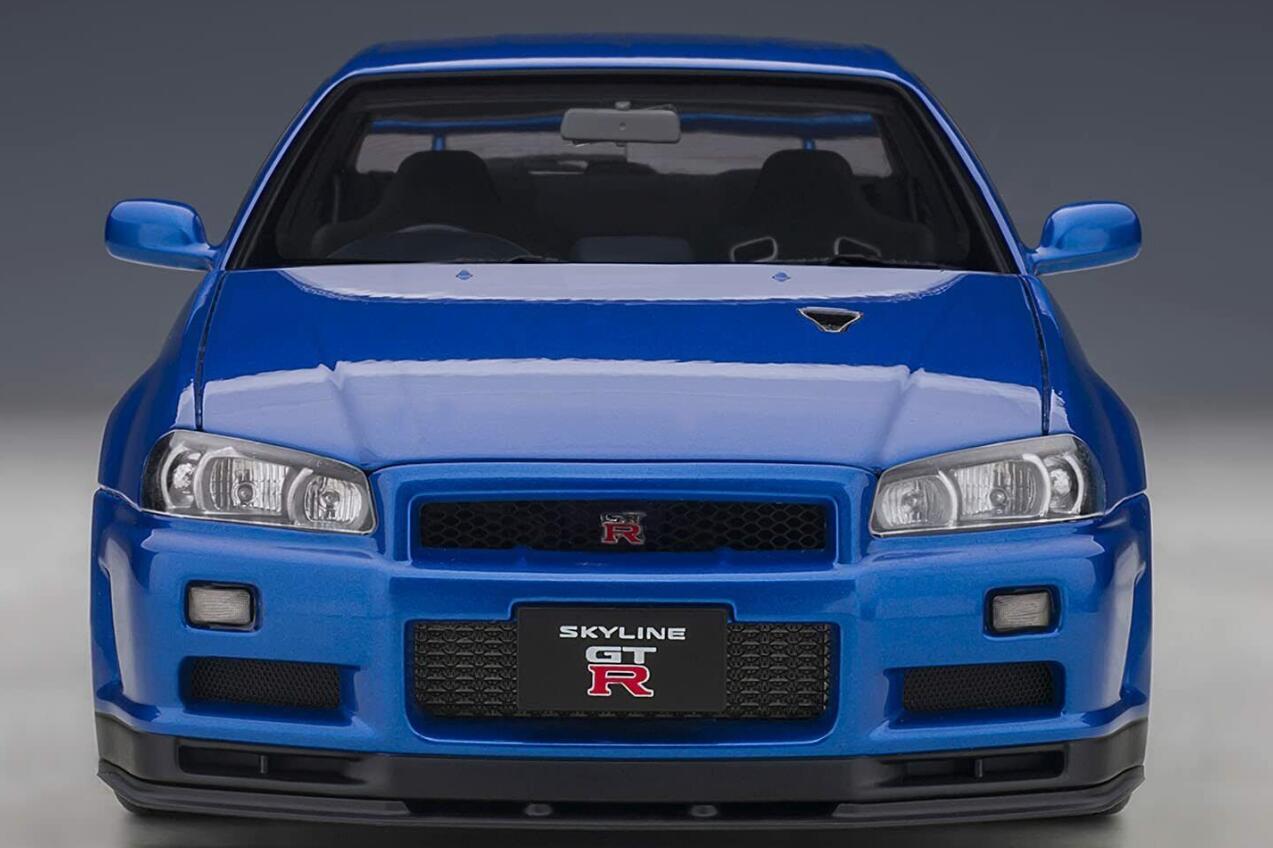 AUTOART Nissan Skyline GT-R (R34) V-Spec II with BBS LM wheels Bayside Blue 1:18car Pre-a Model
