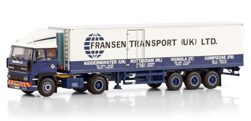 WSI DAF 2800 4X2 CLASSIC REEFER TRAILER - 3 AXLE Fransen Transport UK 1:50 Truck Pre-built Model