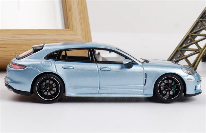 Liberty 64 Porsche Panamera Turbo S ice blue w/ Figure and wheels 1:64 Car Pre-built Airliner Model Display view10