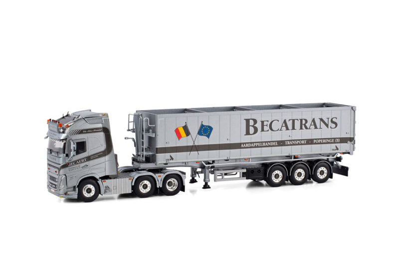 WSI VOLVO FH5 GLOBETROTTER XL 6X2 TWINSTEER VOLUME TIPPER TRAILER - 3 AXLE Becatrans BV 1:50 Truck Pre-built Model